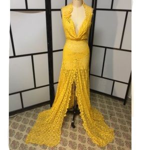 yellow dress Size:S (handmade Item)